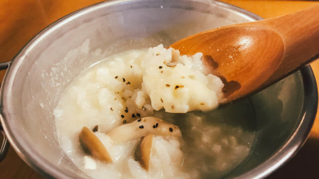塩レモン鍋の〆のリゾット